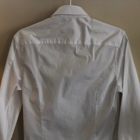 ASOS White Long Sleeve ButtonUp Collared Top SzSm - Picture 9 of 12
